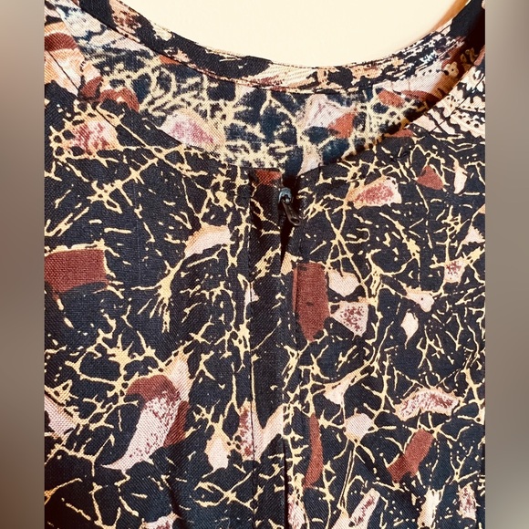 S.Roberts Vintage African Queen Brown Faux Wrap Dress - Picture 6 of 8